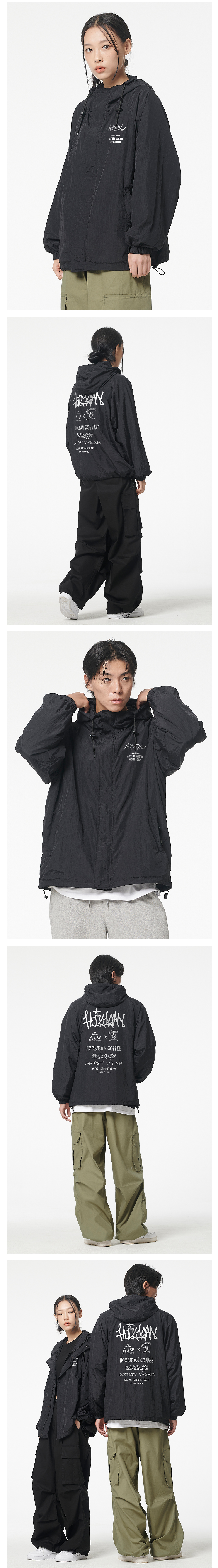 MUSINSA | ARTISTWEAR [ATW x HOOLIGAN] Local Seoul Hooded Windbreaker